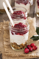 Verrine de yogourt grec et fromage à la crème 